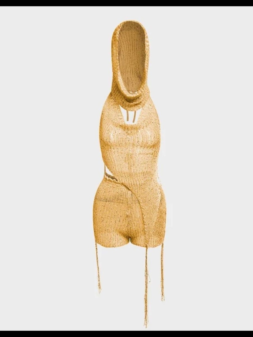 Gold Metallic Knit Festival Fit